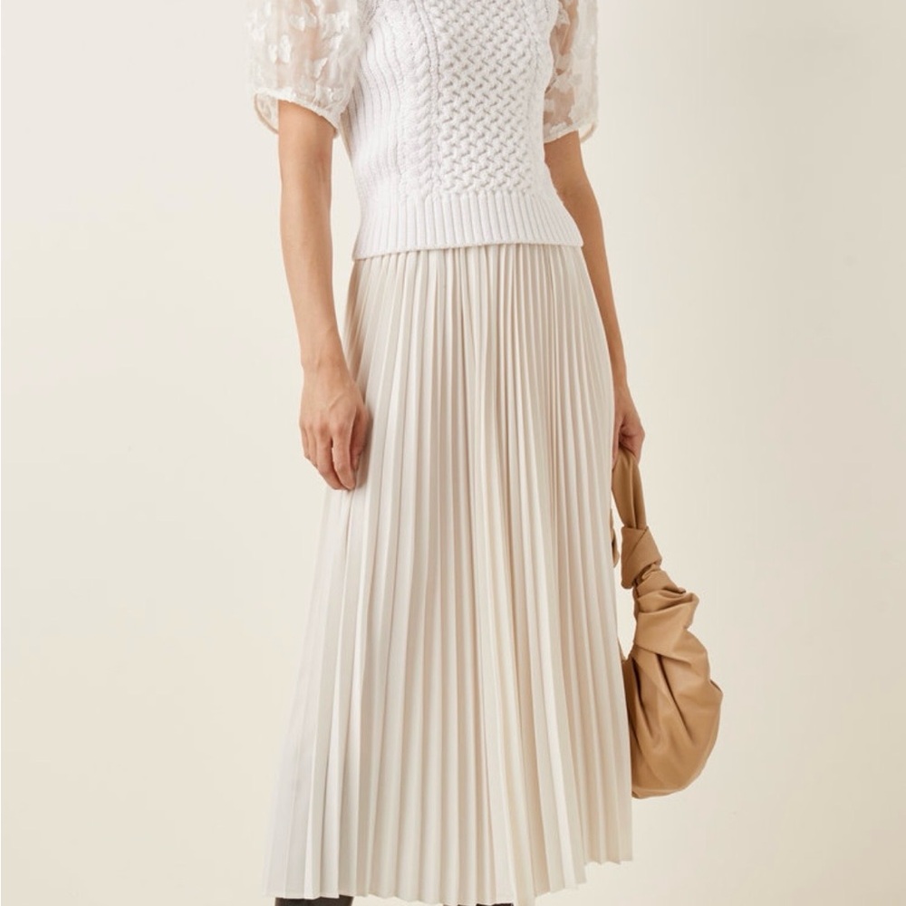 Cecilie Bahnsen Faye Organza-detailed Knit Top S - Picture 2 of 10